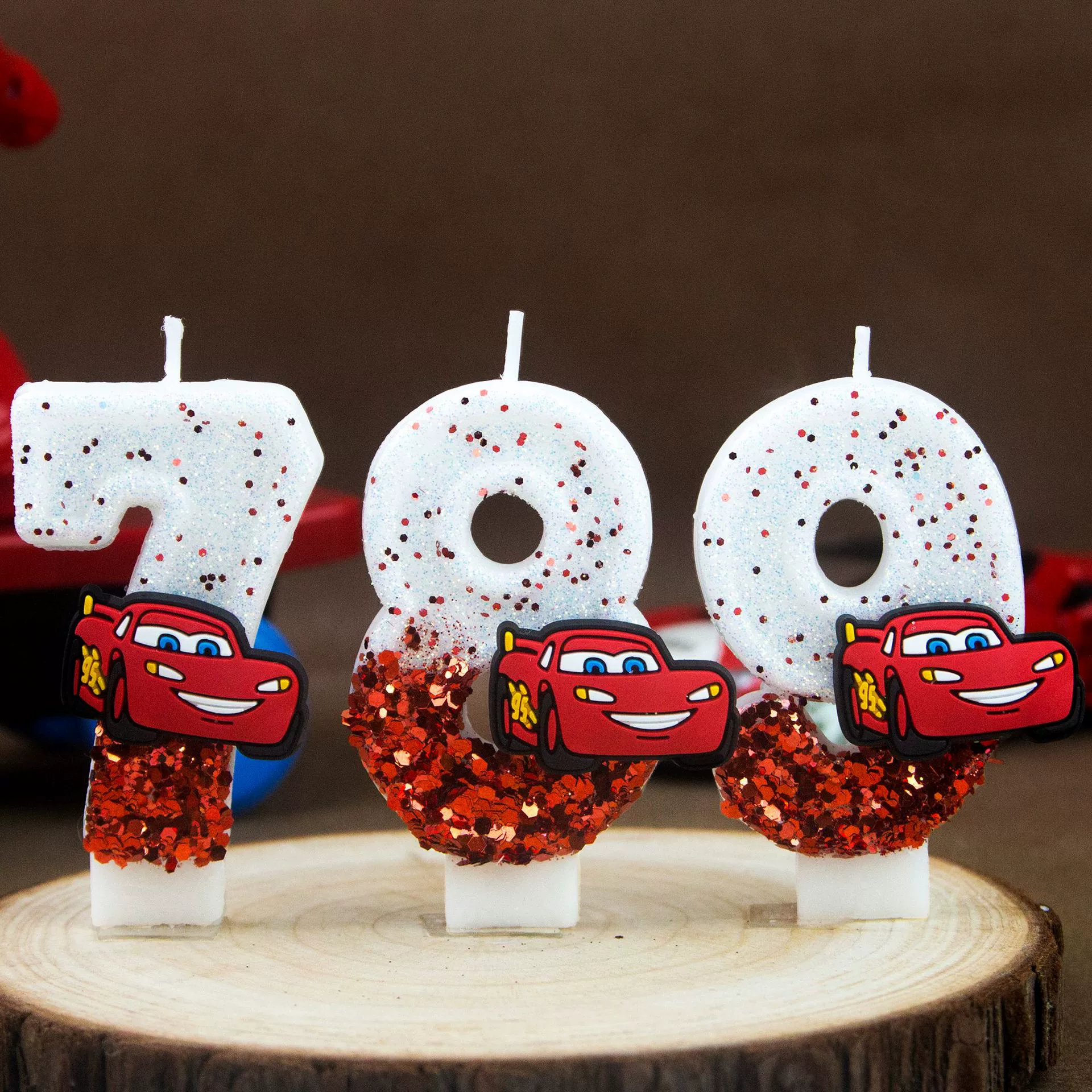 Кросс-бордерная e-commerce цифровая свеча 0-9 Машина Lightning McQueen праздничная свеча милый торт с электронной вставкой