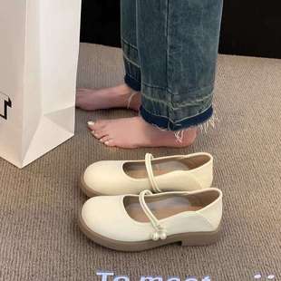 Mary Jane Flats for Women 2025 Spring New Flats Shoes French Spring & Fall Gentle with Skirt Small Leather Shoes Low Heel
