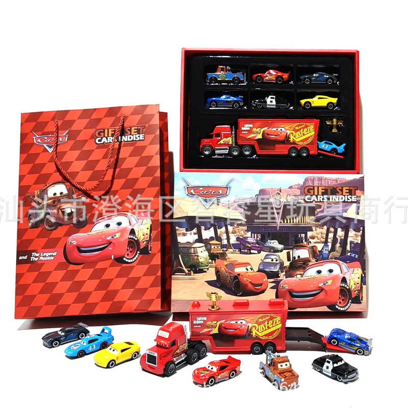 【Direct from Manufacturer】Cars Lightning Mcqueen Children's Toy Sliding Alloy Car Gift Box Set