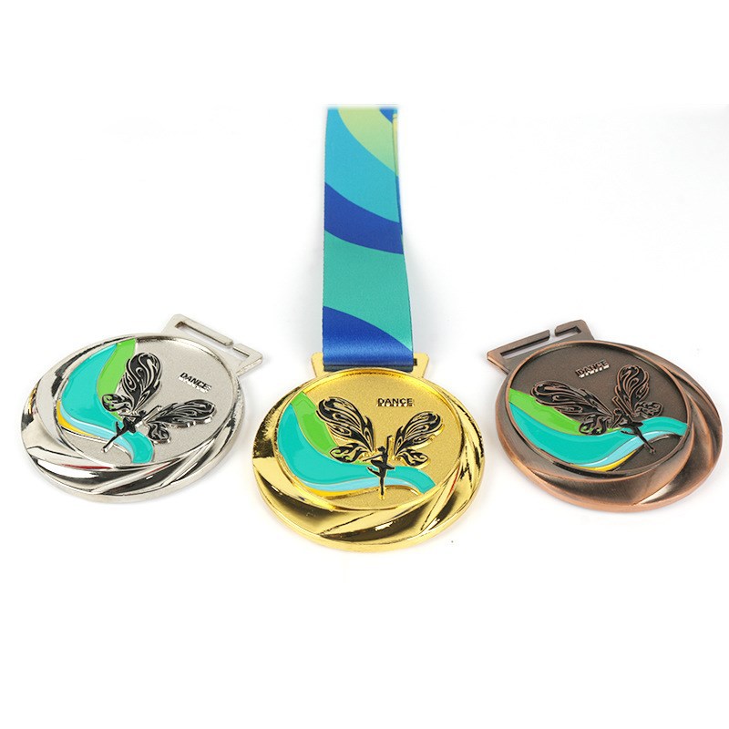 Medalla que hace el metal listado baile oro plata cobre juegos medalla competencia honor medalla conmemorativa Premio haciendo