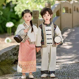 童汉服;童套装;儿童表演服