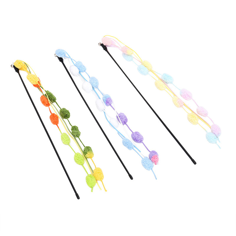 Nuevo gato divertido gato palo de juguete auto-Hola aliviar congestión larga barra de pelo bola mordedura-resistente con Bell mascota consumo físico juguete