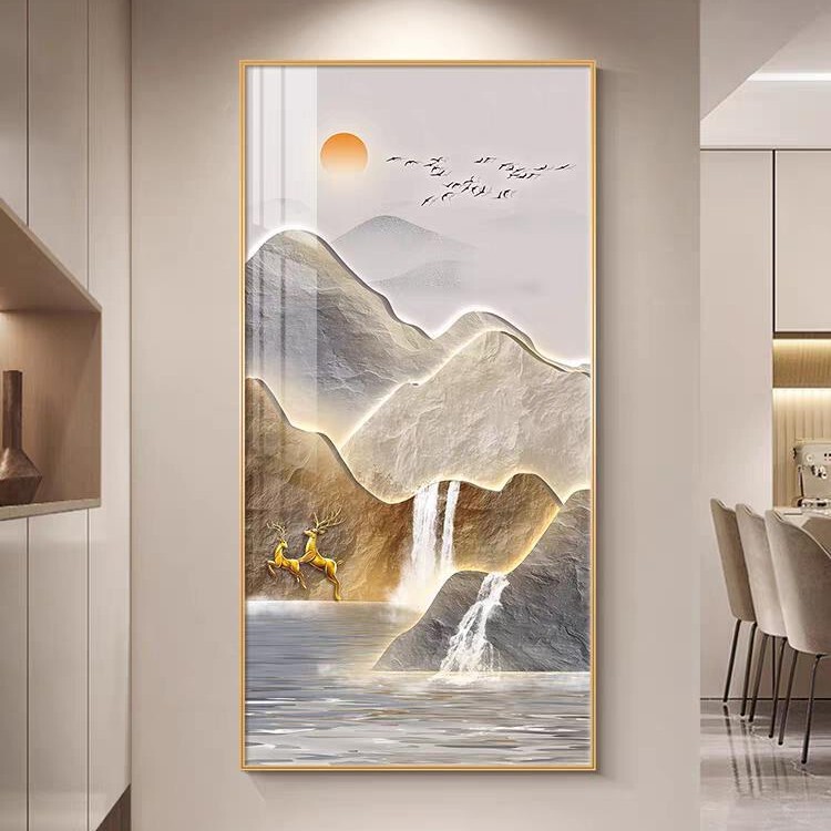 进门入户正对门现代玄关装饰画柿柿如意客厅走廊过道挂画大气壁画|undefined