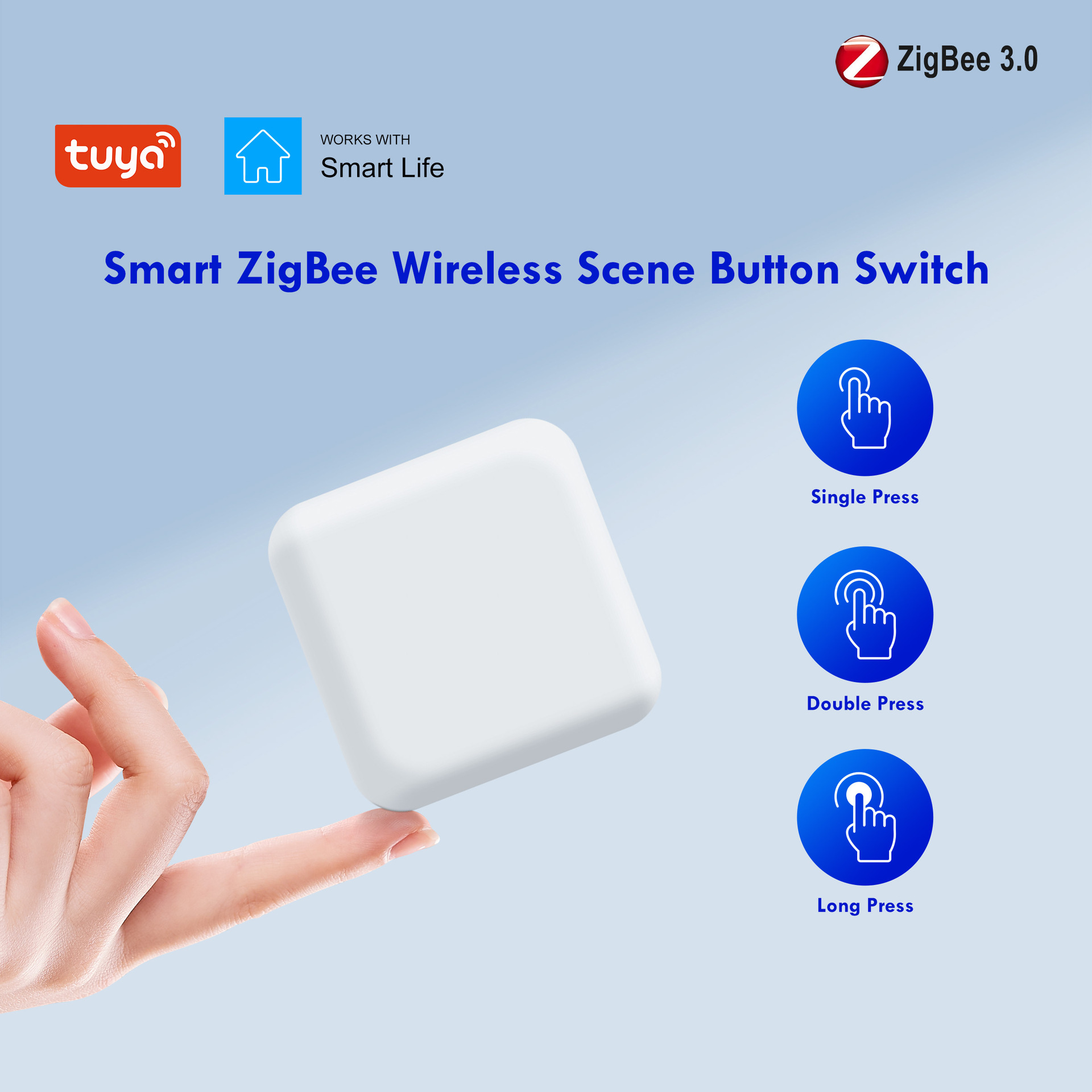 厂家直销跨境zigbee场景开关新款无线小巧便携蓝牙tuya智能开关