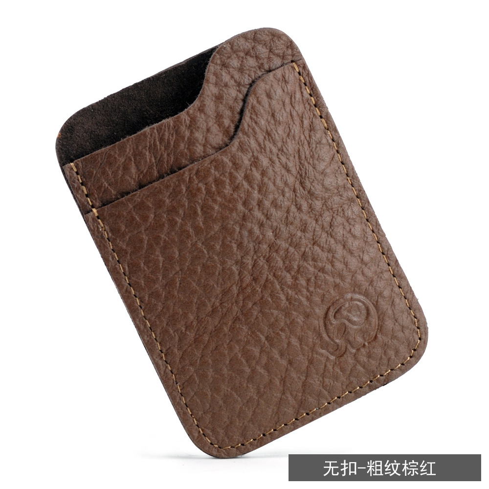 버클 없음 - 거친 브라운 레드