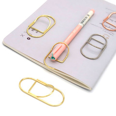 Rose Gold Pen Holder Metal Notebook Accessories Pen Clip Office Study Record Pen Holder Manufacturer Wholesale