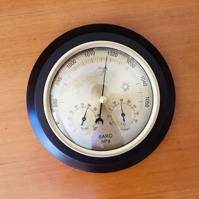 180mm metal qutu barometr ailə hava stansiyası üçü birində