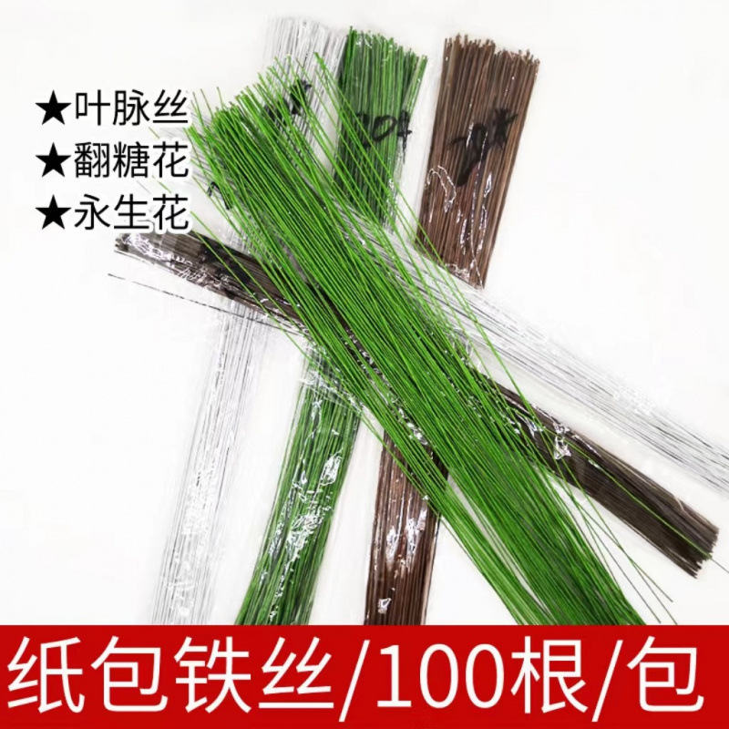 邮纸包铁丝包号铁丝杆铁丝手工铁绿DIY细铁丝天星叶脉花满天星