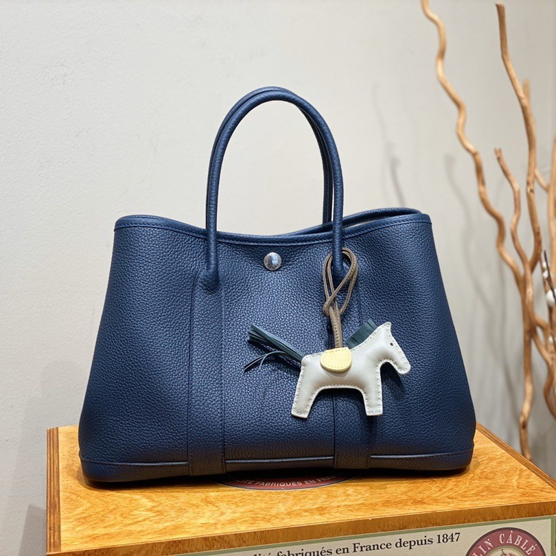 卡姿兰花园包30cmTC皮手提购物袋真皮高级感女包经典百搭托特水桶