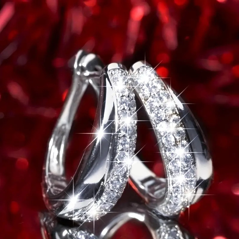 Orecchini a cerchio in zircone per donna e uomo con cristalli_voghion.com