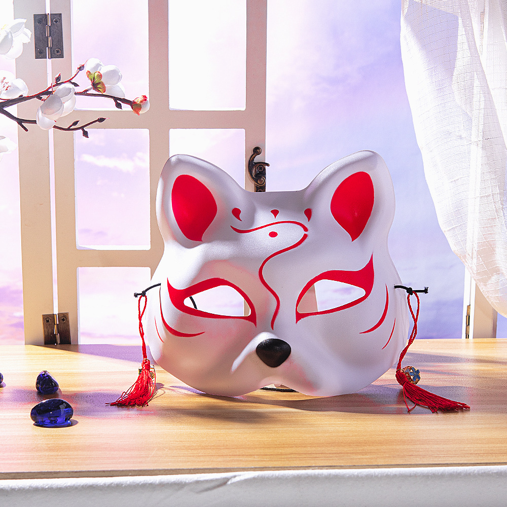 Popular cos Japanese style half face cat mask anime fox fox demon…