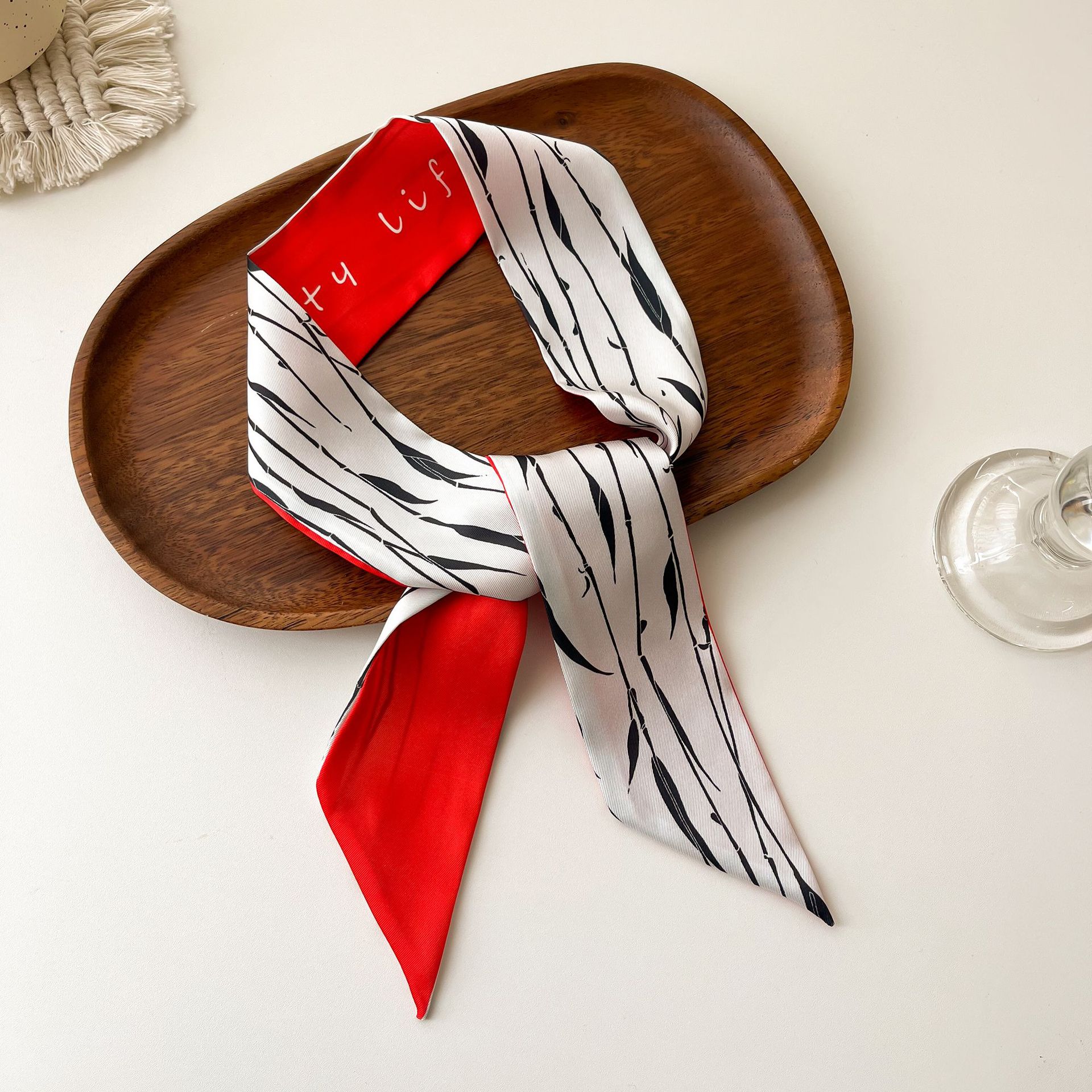 Foulard in seta da donna nastro decorativo per borsa e capelli_voghion.com