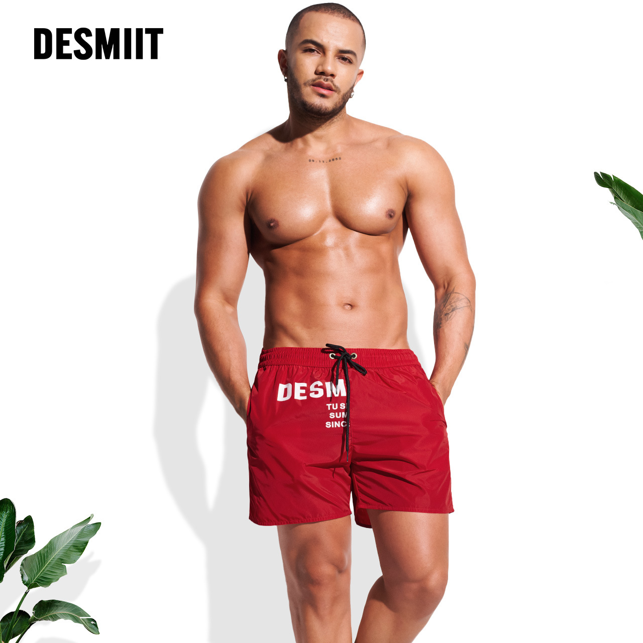 Desmiit Men's Beach Pants Sports Quick-drying And Water-friendly Loose Shorts B3346