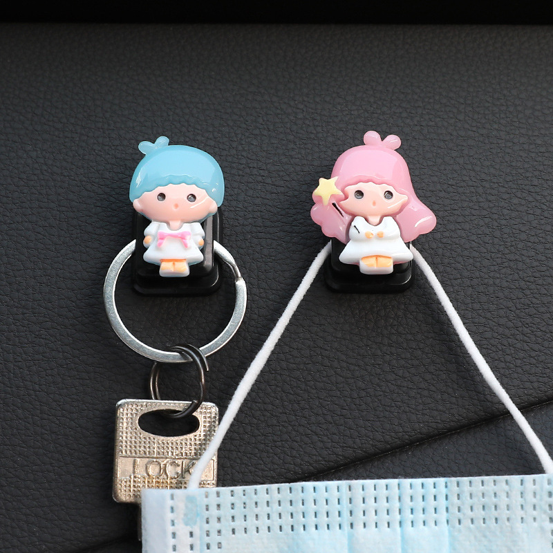 Car Hook Creative Cute Car Sticker Multi-functional Mini Hook Home and Car Dual-purpose Bulk Selling
