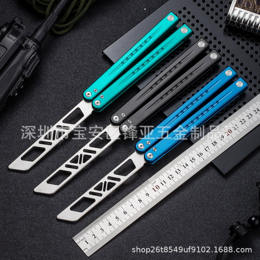 Нож-бабочка с ЧПУ алюминиевая ручка T6061 цельная ручка тренировочный нож-бабочка в наличии оптом тренировочный нож-бабочка прямые продажи с фабрики