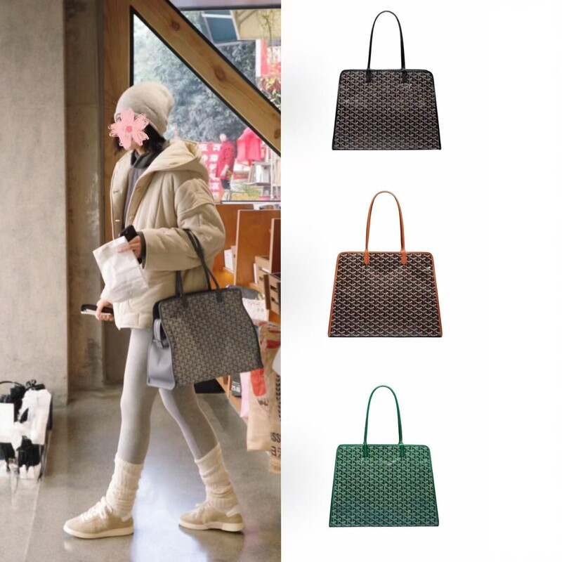 Goyard Women's Bag Classic Tote Bag Genuine Leather Handbag Shoulder Bag Versatile Retro Fashion Bag for Work and Leisure Goyard Women's Bag Classic Tote Bag Genuine Leather Handbag Shoulder Bag Versatile Retro Fashion Bag for Work and Leisure