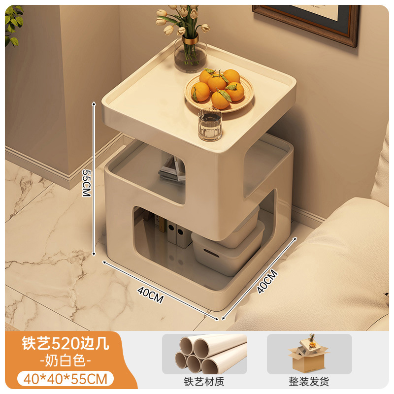 Sofá de lado gabinete simple meseta de té creativa con lámpara sala de estar estante doméstico mesa pequeña