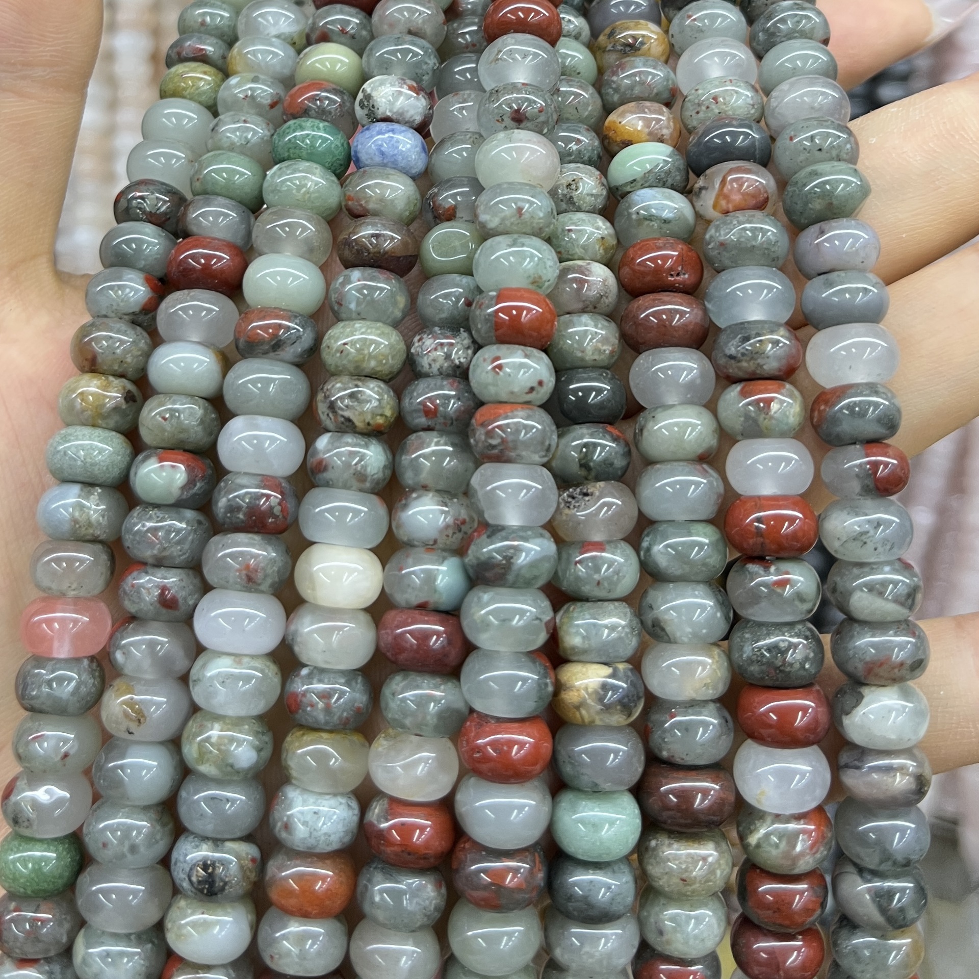 Piedra natural 5 * 8 Abaco Piedra Shoushan DIY accesorios de joyería collar de cuentas separadoras cuentas de posicionamiento cuentas al por mayor