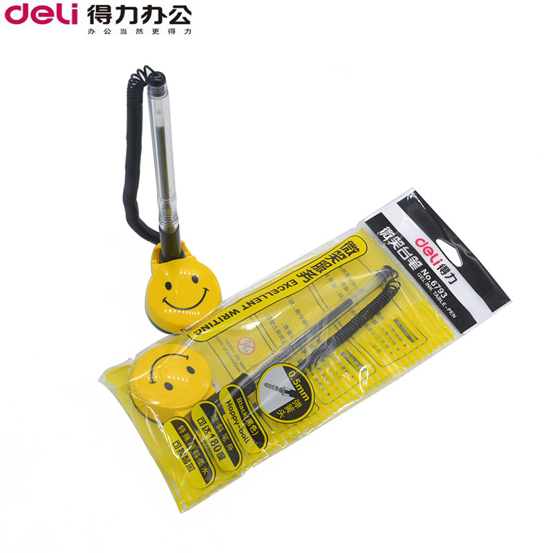 델리 6793 스마일 테이블 펜 블랙