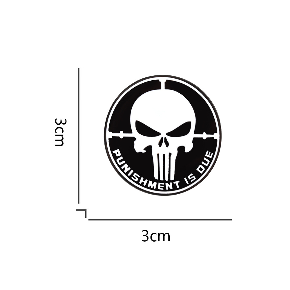Punisher Ghost Rider Enamel Brooch Skull Cross Sight Lapel Pin Souvenir Fan Gift Badge
