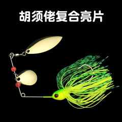 Luya bearded man fake bait sequin bait cocked mouth bass sea fishing red beads composite rotating sequin fake bait wholesale