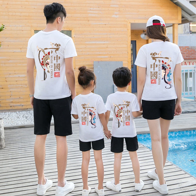 Guochao With children Summer wear A Three Four XL Short sleeved T-shirt Chinese style Facebook High-end Female Women