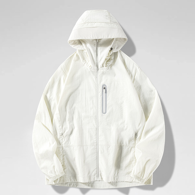 A coke with UPF50 summer ice silk cool feeling sunscreen anti-ultraviolet ultra-thin breathable skin clothing fishing clothing