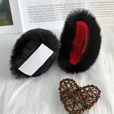 Helmet Decoration Plush Helmet Motosiklet dəbilqələri - black-red