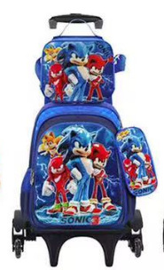 Suministro directo de fábrica, mochila escolar con barra de ruedas para niños, juego de tres piezas, protección de la columna para estudiantes de primaria, reducción de carga, mochila universal de dos ruedas y seis ruedas