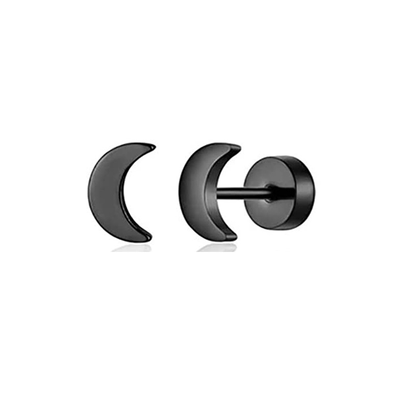 Stainless Steel Black Zircon Pearl Earrings Simple Geometric Stud Earrings for Women Fashion Piercing Jewelry 2024 Spring detail image 10