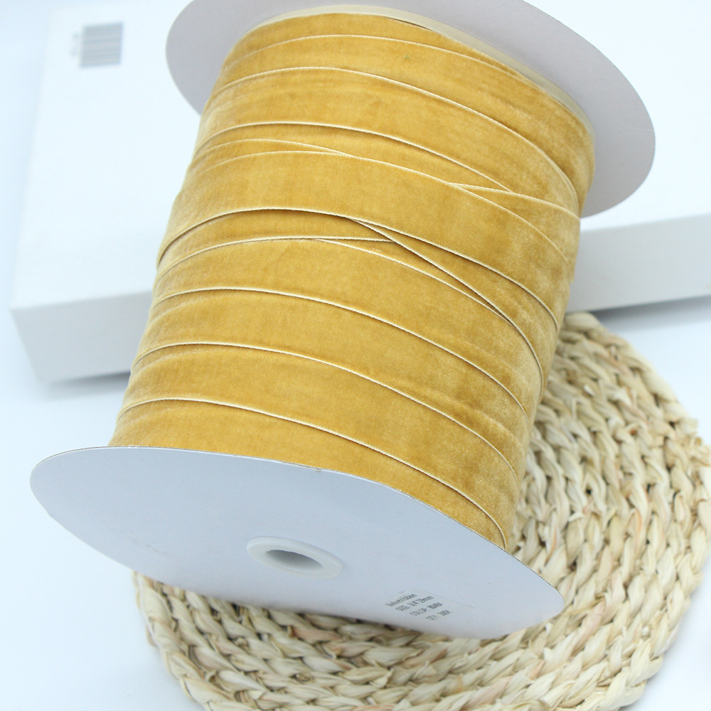 2cm unilateral banda de flocado ropa hecha a mano DIY accesorios, regalo de pastel embalaje de seda de terciopelo