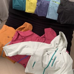 082001情侣山系户外冲锋衣春秋撞色彩色拉链百搭外套