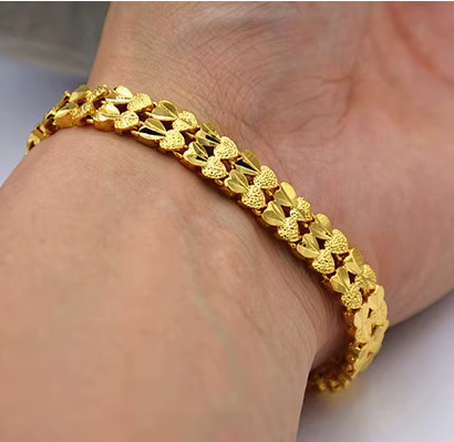 越南沙金女士爱心手串手链批发女款首饰沙金批发爱心手链手串|undefined