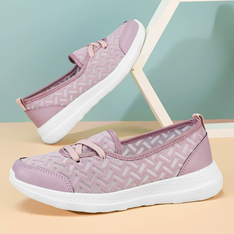 Летний педаль через границу 2024 большой размер ножки повседневная мама низкая помощь дышащая, не прикрывая ноги, женская обувь на плоской подошве