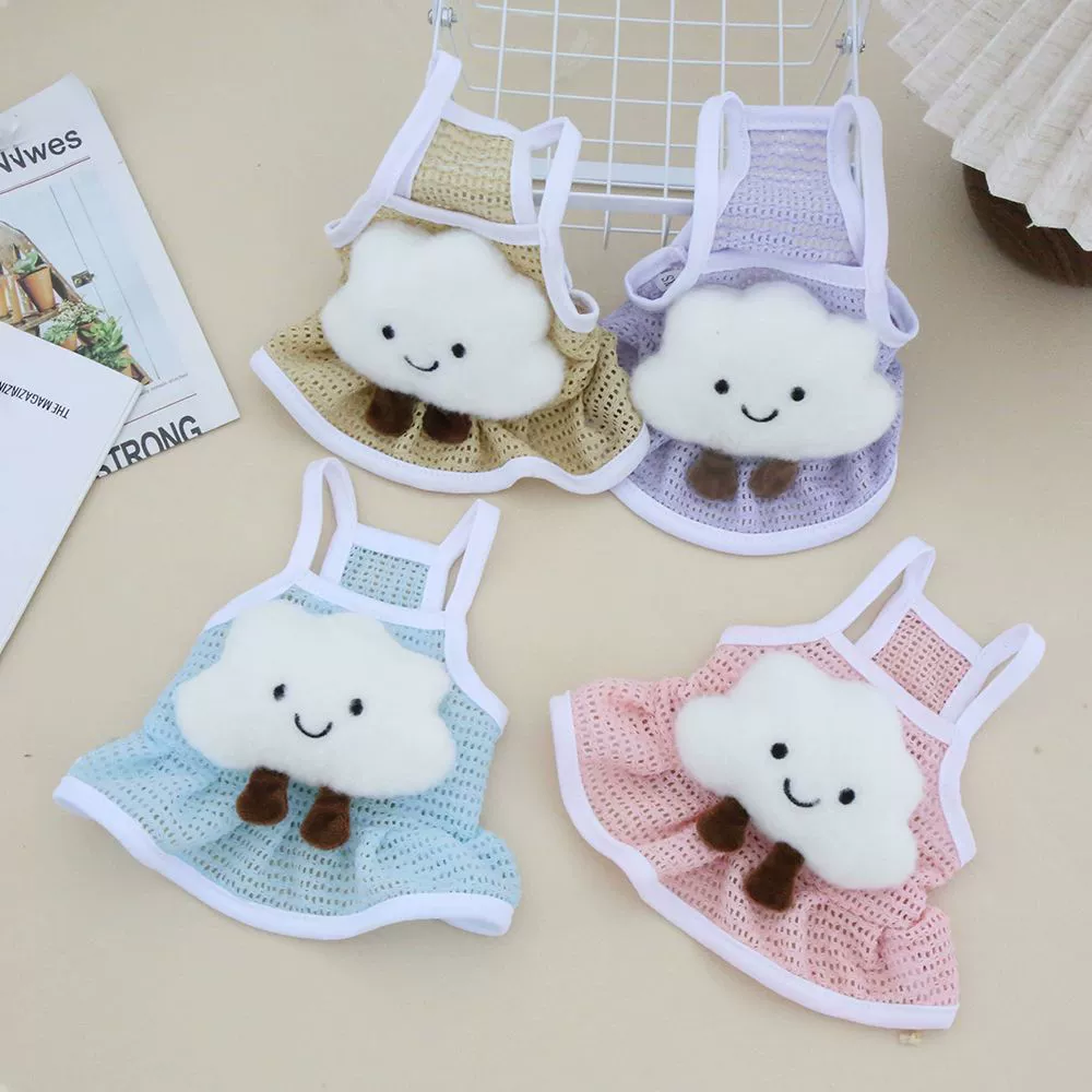 Летняя сетчатая дышащая юбка на подтяжках для домашних животных, милое платье для куклы-облака для кошек и собак