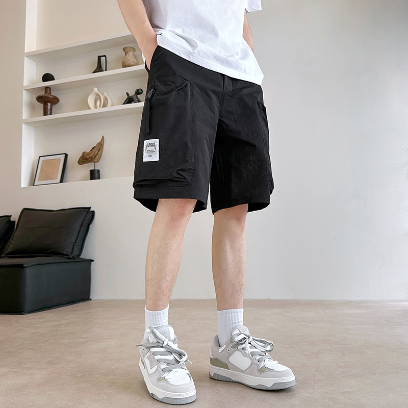 Men's American-Style Basketball Shorts Summer Trendy Brand Sports Five-Sixths Cargo Pants High Street Plus Size Drawstring Mid-Length Shorts