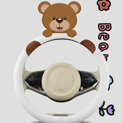 Cute Lady Cartoon All Seasons Universal Car Steering Wheel Cover Suitable for Qiaoda TIIDA Xuan Yi Lan Yan Jing Ke