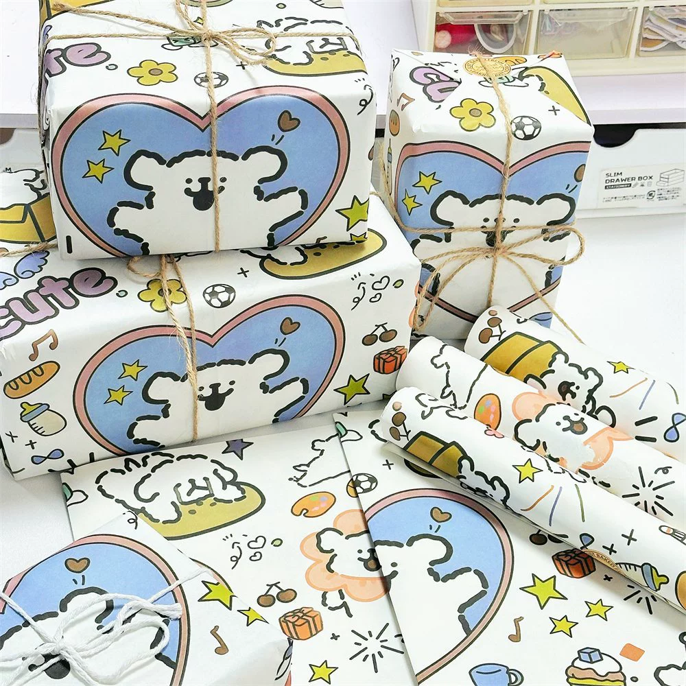 Многоцветная упаковочная бумага большого размера для упаковки подарков на день рождения