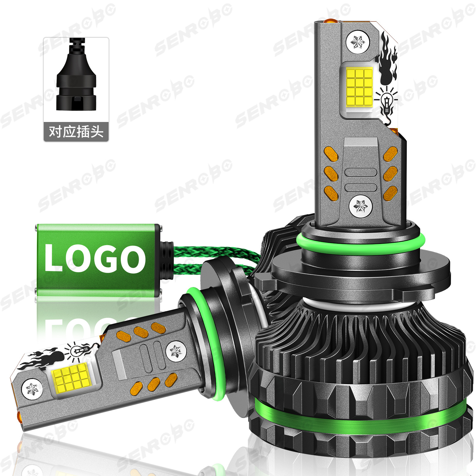 Cuatro tubos de cobre del automóvil LED láser delantero 300w super brillante 6000K luz baja H1H7 luz alta 9005 image 12