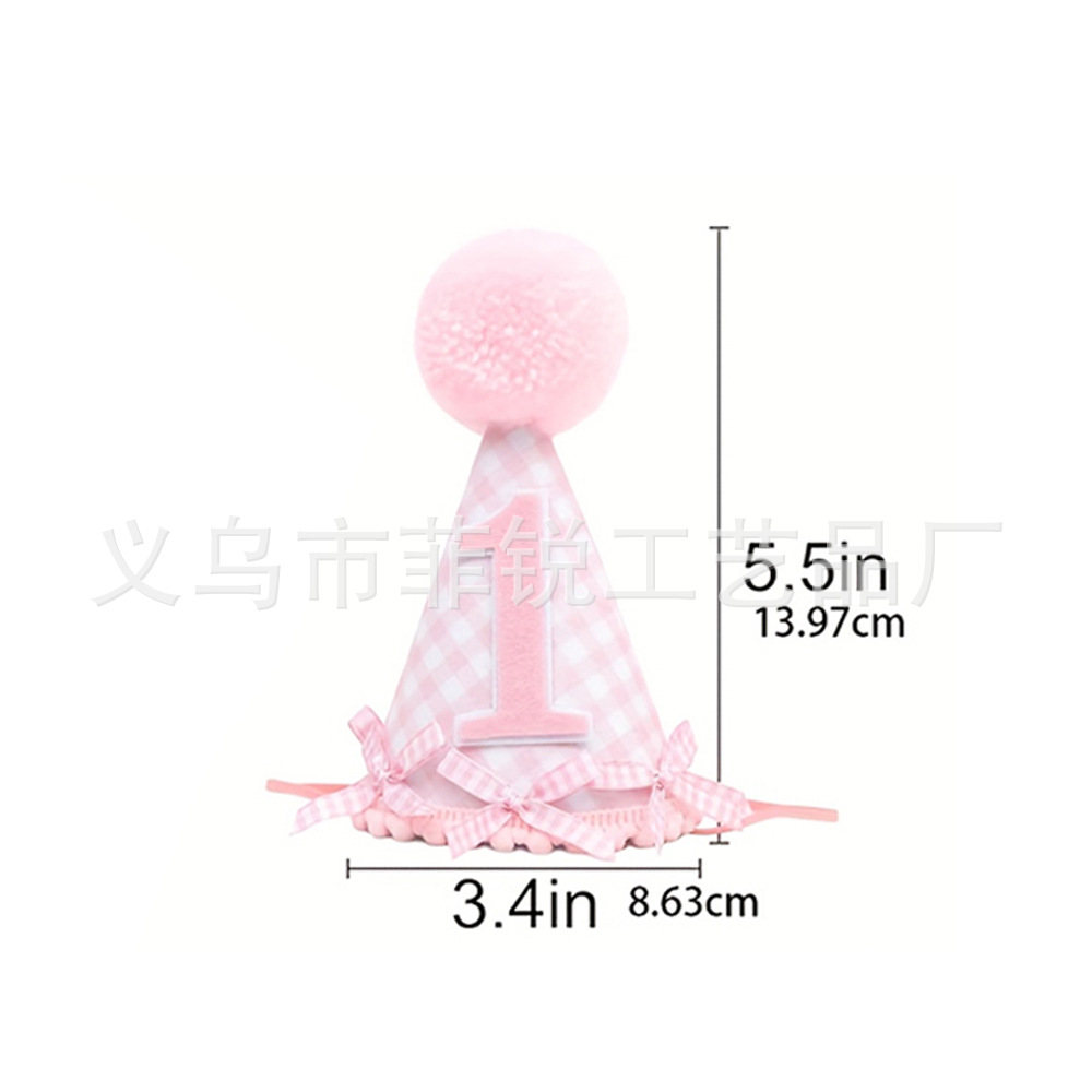 Guirnalda de Feliz Cumpleaños, Lazo Decorativo, Adorno para Pastel de Primer Cumpleaños, Bandera para Silla de Comedor, Corona, Gorro de Cumpleaños