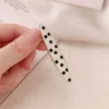 4_3# black and white dot oval water drop hairpin