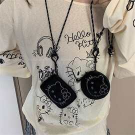 丝绒钻KT猫咪挂脖项链~包包零钱包挂绳卡通谬系风登山绳毛衣链