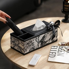 フランスのレトロな皮質の多機能のティッシュの箱の客間の布芸は紙を引き出して箱のお茶のいくつかのリモコンの収納箱を引き出します。