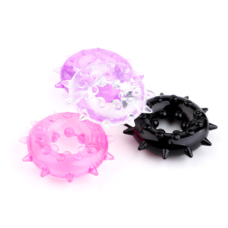 Spiked Snowflake Wearable Penis Ring, Textured TPE Cock Ring for Men — detail image 4
