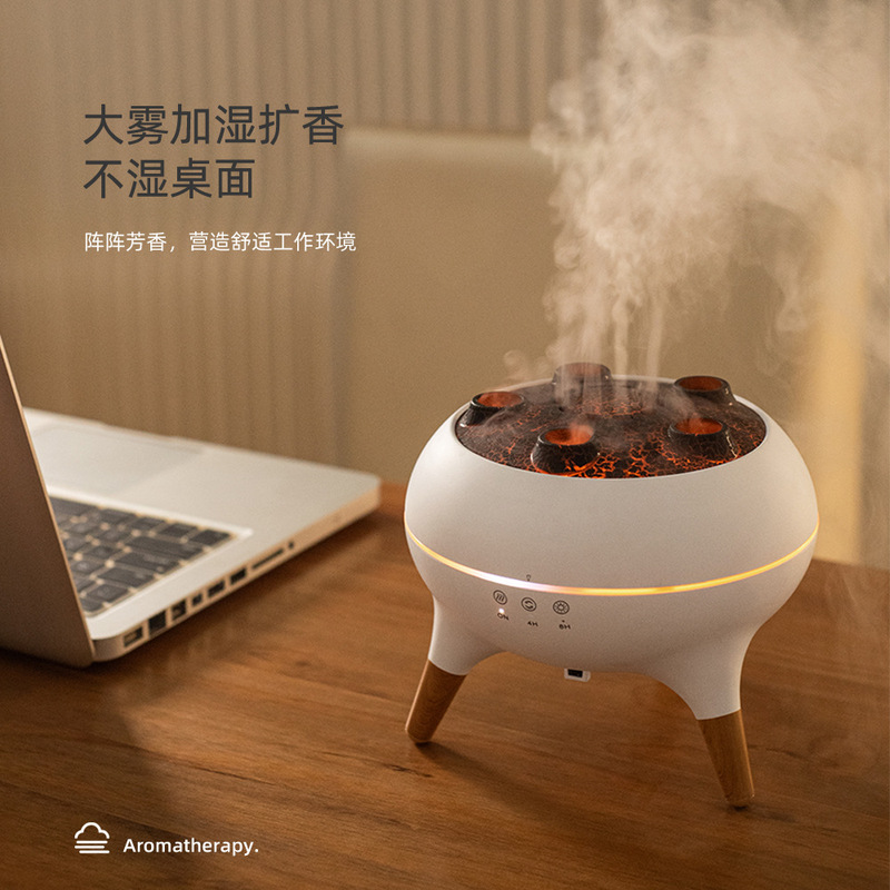 跨境爆款动感多喷香薰机家用大雾量桌面火焰加湿器创意拾音喷雾|undefined