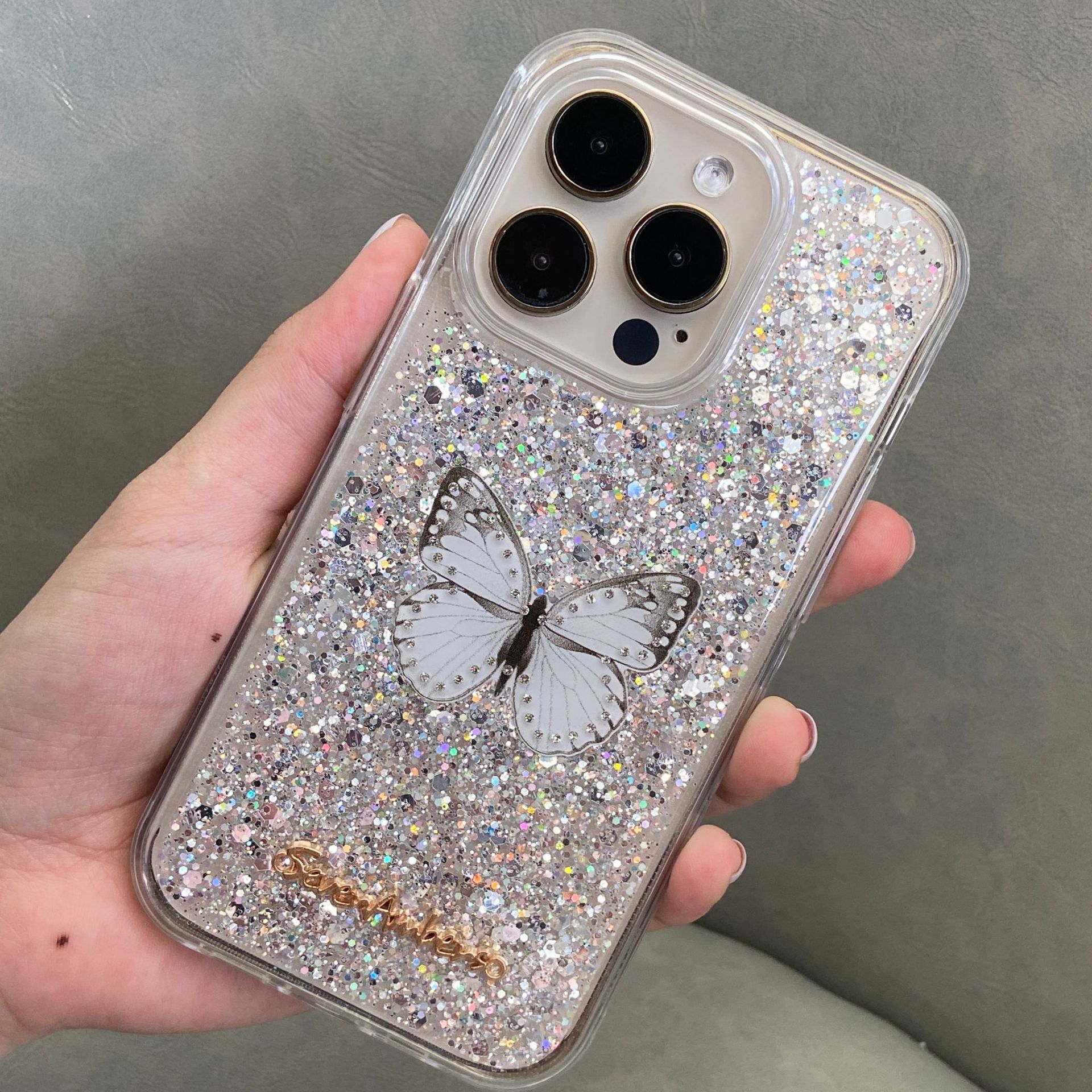 外贸批发适用于OPPO A78 4G 二合一滴胶闪片文艺少女心手机保护套