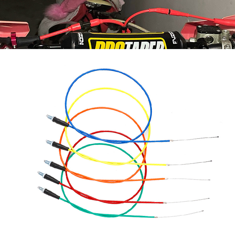 Off-Road Motorcycle Reinforced Colorful Straight Throttle Cable Cqr Wave Speed Cabbage M4M7 Guizun T4 High Race Cable