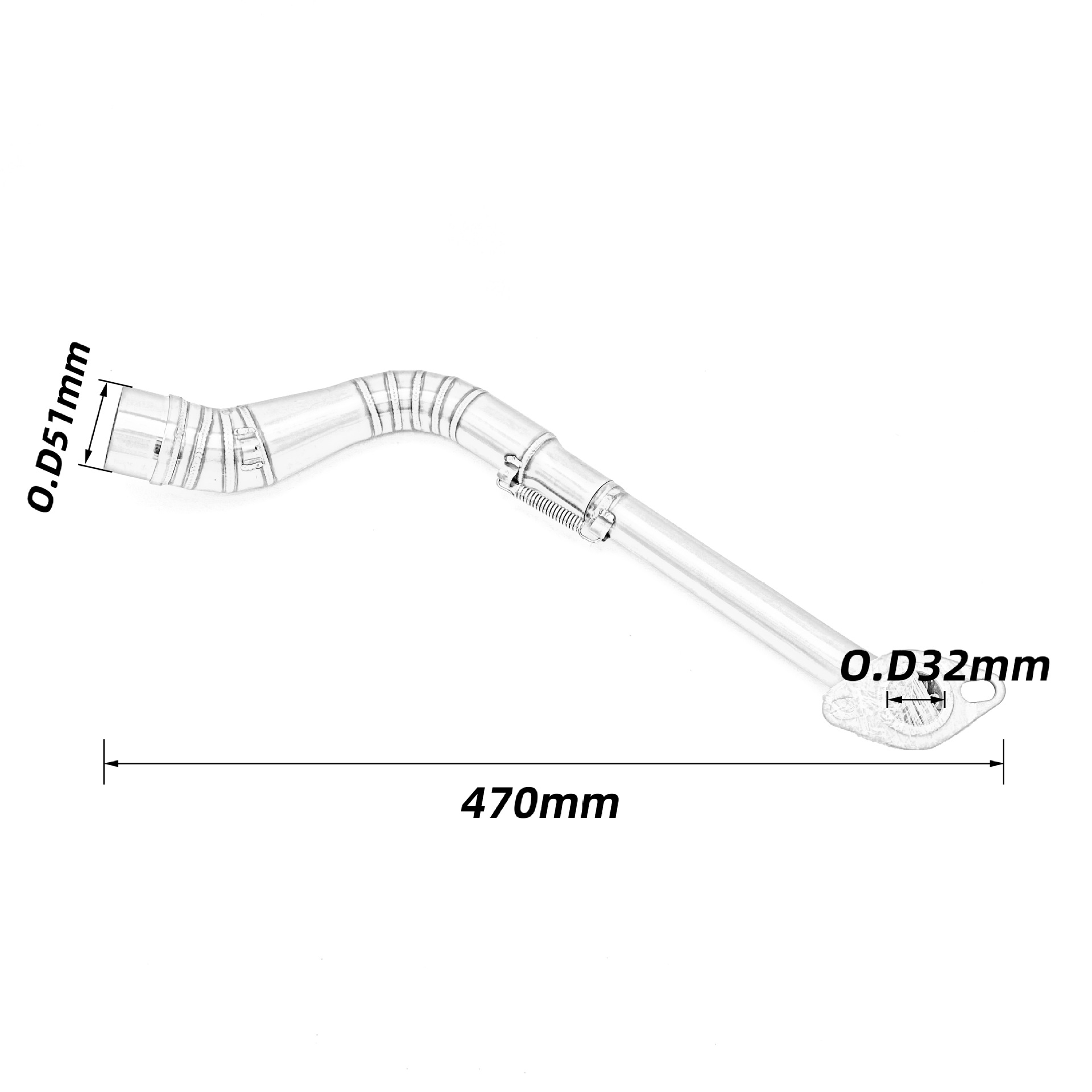 Suitable for Yamaha NMAX155 stainless steel front section NMAX 125 elbow to connect Scorpio inclined exhaust pipe
