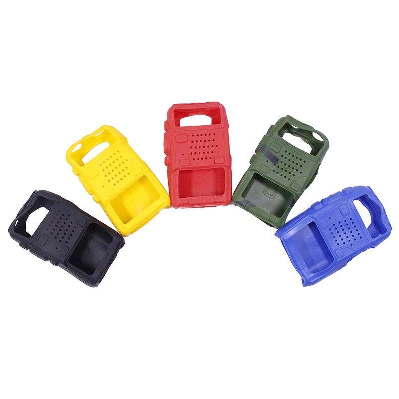 Baofeng UV5R walkie-talkie funda de silicona cubierta protectora de goma suave resistente al desgaste accesorios 5 colores opcionales fábrica al por mayor
