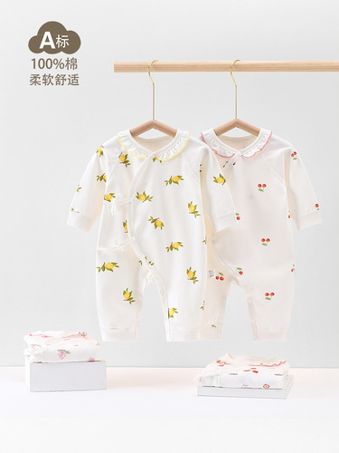 Newborn cotton a clothing, four-season butterfly clothes, baby clothes, cute boneless climbing clothes, baby jumpsuit